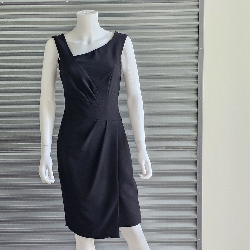 White House Black Market Elegant Black Asymmetrical Dress